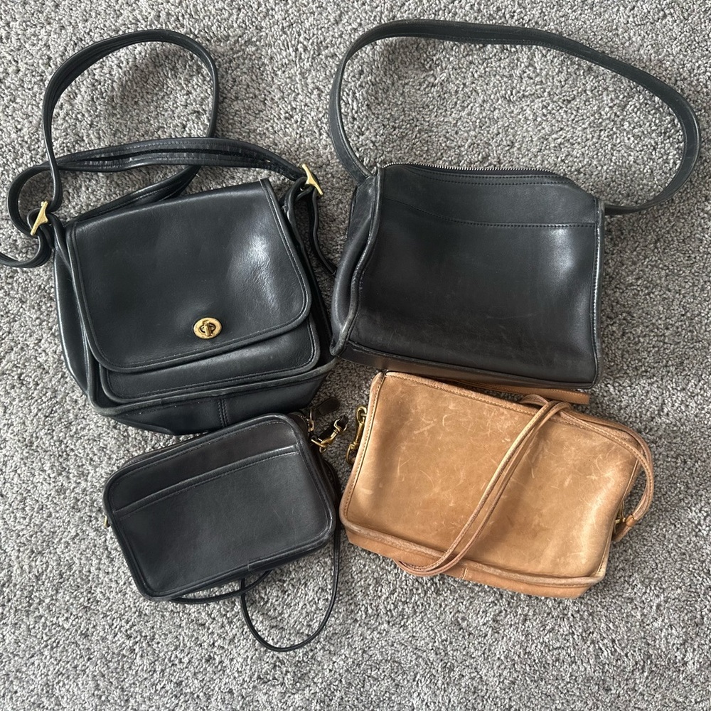 Coach Classic Black Leather Crossbody Bag - Timeless Women's Shoulder Bags